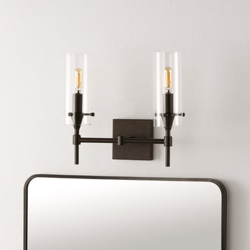 Cato Bohemian Farmhouse Iron/Glass LED Vanity - JONATHAN Y